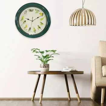 Настенные часы с поющей птицей, подвесные креативные, арт-часы, круглая мелодия