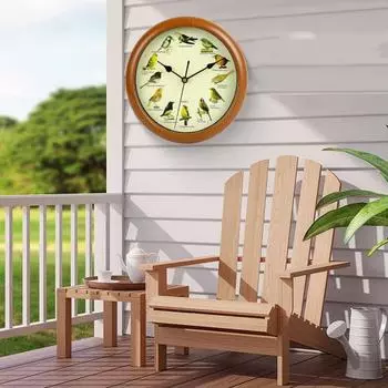 Настенные часы с поющими птицами, бесшумные, не тикающие, на батарейках, широкое применение, декоративные часы, круглые, современные настенные часы коричневый