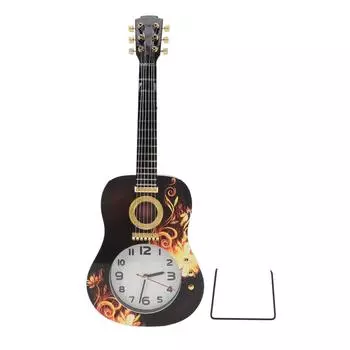 Настенные часы с тихим имитацией укулеле в форме декоративного будильника для спальни студенческого общежития