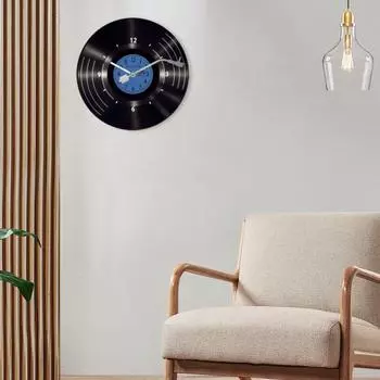 Настенные часы с виниловыми пластинками, высокая точность, тихая работа, работа на батарейках, декор для музыкальной комнаты красный