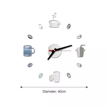 Настенные часы «сделай сам», бескаркасные немые наклейки на стену, 40 диаметров, современный дизайн, наклейка для гостиной, дома серебряный