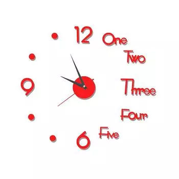 Настенные часы «сделай сам», современные большие 3D настенные часы, акриловое зеркало, механизм, наклейки, безрамные часы, украшение для дома, офиса и отеля красный