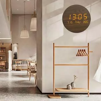 Настенные часы со светодиодами из цельного дерева, креативные часы для гостиной, дома, спальни, бесшумные часы, модные настенные часы в скандинавском стиле, роскошные часы 195 x 25mm