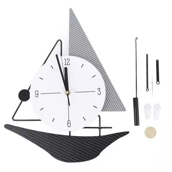 Настенные часы Современные Простые Тихие Часы с парусником для украшения дома, гостиной, столовой
