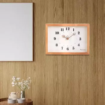 Настенные часы Спальня Бесшумное украшение Бытовые Простые Креативные Часы Подвесные часы Deep Wood Color