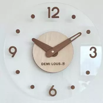Настенные часы Стильные милые прозрачные деревянные натуральные точки Стильные натуральные прозрачные простые тихие круглые интерьерные фирменные магазины гостиная спальня подарок