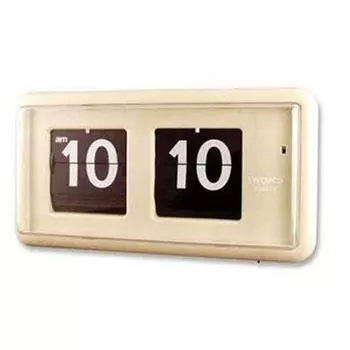 Настенные часы TWEMCO бежевые QT-30 жёлтый