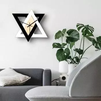 Настенные часы Высококлассные и элегантные без номера в скандинавском стиле. Простая установка. Контрастный цвет для спальни.