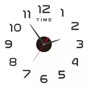 Настенные часы в скандинавском стиле с лазерной гравировкой, 3D цифровой дисплей, бесшумный механизм плавного хода, простая установка, часы с цифрами, декор для комнаты чёрный