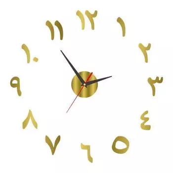 Настенные часы в скандинавском стиле с лазерной гравировкой, 3D цифровой дисплей, бесшумный механизм плавного хода, легкая установка, декор комнаты с часами золотистый