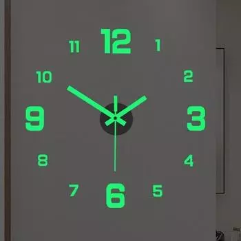 Настенные цифровые часы 3D настенные часы Светящиеся безрамные настенные часы DIY цифровые часы для дома Гостиная Офис Декор стены исследование чёрный