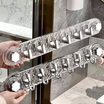 Настенные дверные крючки, вешалка с присоской, вешалки для одежды без проколов, 6 крючков, съемная вешалка для одежды, кухонные принадлежности