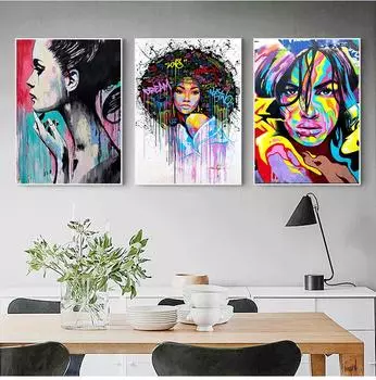 Настенные художественные фотографии, красочные очаровательные девушки, картины на холсте, принты, украшение стены для гостиной, домашний декор, без рамки 21*30cm
