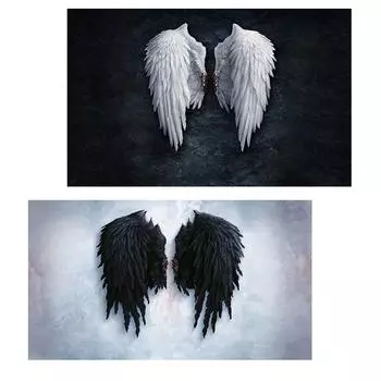 Настенные художественные постеры, черно-белые крылья ангела, дьявола, скандинавские настенные художественные фотографии, постер и принт для домашних стен, декоративные принты без рамки 21*30cm No Frame
