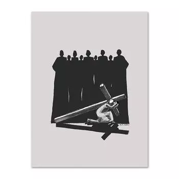 Настенные художественные принты «Несите свой крест», библейские эскизы Иисуса, холст, декоративная картина для дома, спальни, плакат с христианской верой 21x30cm No Frame