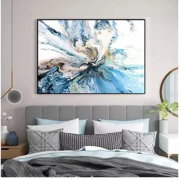 Настенные картины для гостиной без рамки, красочный океан, большой абстрактный плакат, холст, пейзаж, картина маслом 20cm40cm NoFrame