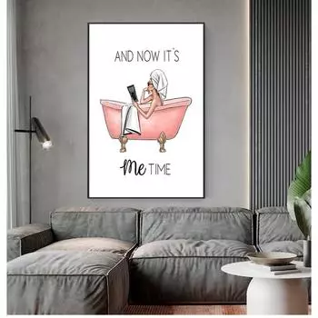 Настенные картины для гостиной без рамы для ванной комнаты S и принты, скандинавская мода, настенное искусство, современная картина на холсте, мода 21cm30cm NoFrame