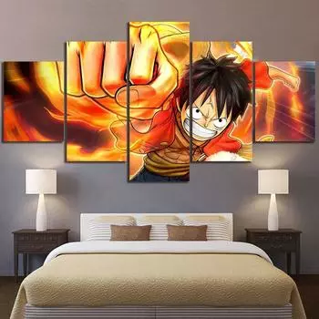 Настенные картины на холсте, 5 шт., цельные фотографии, принты, анимация, украшение для дома, постер для гостиной, креативный модульный 20x35cm*2 20x45cm*2 20x55cm*1