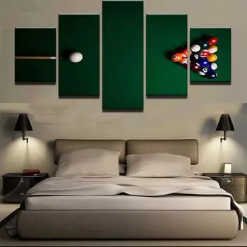 Настенные картины на холсте, декор для гостиной, модульные детали, спортивные цветные бильярдные картины, HD принты, абстрактный плакат без рамки 20x35cm*2 20x45cm*2 20x55cm*1