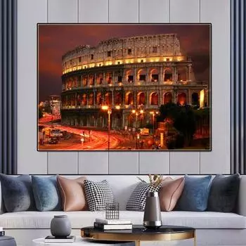 Настенные картины на холсте Рим Колизей ART Hoom Decor Cuadros Знаменитые здания Плакаты Картина на стену Художественные картины Картина 21x30cm No Framed