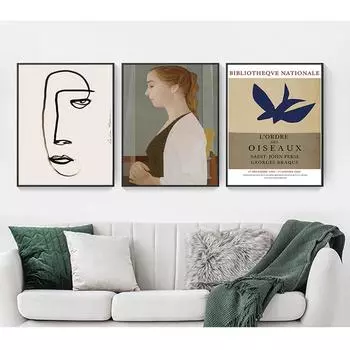 Настенные картины в скандинавском стиле для гостиной, домашнего декора, абстрактная скандинавская галерея, холст, живопись, постеры, принты для интерьера 21cm30cm NoFrame