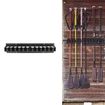 Настенные конюшни, держатель для хлыста для верховой езды, оборудование для верховой езды, аксессуары, кронштейн, вмещает до 12 хлыстов чёрный