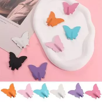 Настенные крючки-бабочки из нержавеющей стали, держатель для ключей, вешалка для хранения в виде бабочки, кухня розы красного