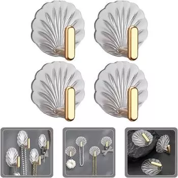 Настенные крючки для одежды 4 шт. настенный крючок в виде ракушки самоклеящийся ключ шляпа пальто одежда полотенце крючки для халата настенные вешалки домашний декор вешалка для ключей