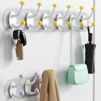 Настенные крючки для одежды Самоклеящиеся липкие крючки Модные крючки для грибов Ванная комната Green-Single Hook