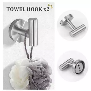 Настенные крючки для полотенец из нержавеющей стали, держатель для халата, прочный крючок для одежды для ванной комнаты, гостиной, кухни, отеля, гаража