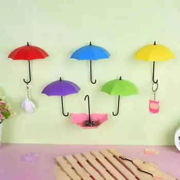 Настенные крючки для зонтов, вешалки для ключей и сумочек, простая установка, многоцветные универсальные 3D-клеящиеся декоративные подвесные крючки 12pcs