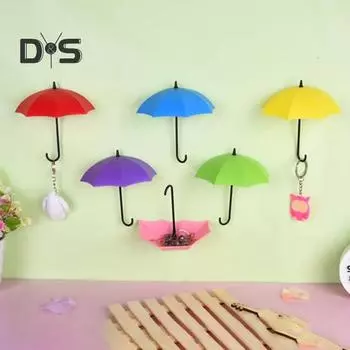Настенные крючки для зонтов, вешалки для ключей и сумочек, простая установка, многоцветные универсальные 3D-клеящиеся декоративные подвесные крючки 12pcs