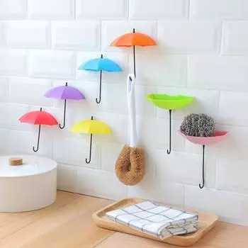 Настенные крючки для зонтов, вешалки для ключей и сумочек, простая установка, многоцветные универсальные 3D-клеящиеся декоративные подвесные крючки 12pcs
