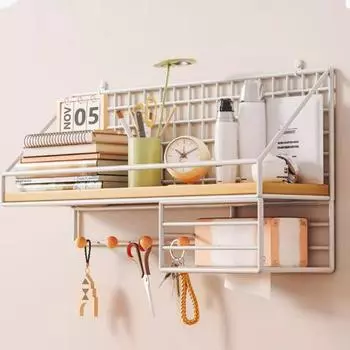 Настенные плавающие полки, стеллаж для хранения, нержавеющая, прочная, несущая, простая в установке книжная полка из металла A белый
