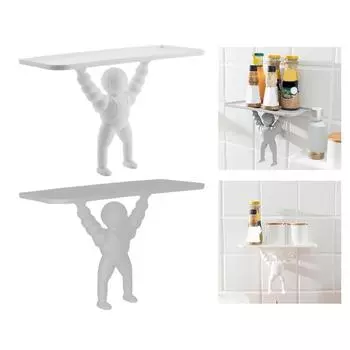 Настенные полки для моделирования космонавта, полка для ванной комнаты, подвесная корзина для душа, держатель для шампуня, туалет, кухонная стойка для хранения приправ белый