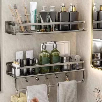Настенные полки для ванной комнаты, многофункциональная полка для хранения шампуня, без сверла, органайзер для душа, алюминиевая угловая полка для душа, кухня