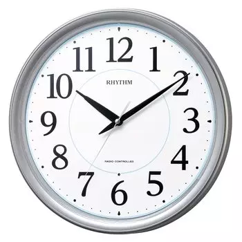 Настенные радиочасы RHYTHM с аналоговым непрерывным секундным ходом, серебристые x 50 мм, подходят для волн M567 8MY567SR19 340 серебряный