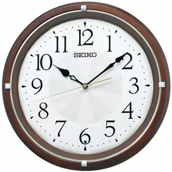 Настенные радиочасы Seiko Clock из темно-коричневого дерева, диаметр 325 x 49 мм KX265B