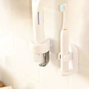 Настенный автоматический дозатор зубной пасты Yousheng, простой в установке, самоклеящийся держатель для хранения зубной пасты белый