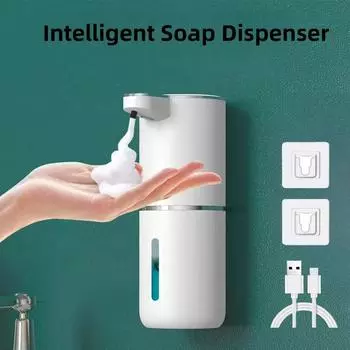 Настенный автоматический сенсорный дозатор гелевого пенного мыла, бесконтактный светодиодный инфракрасный перезаряжаемый бытовой дозатор жидкого мыла