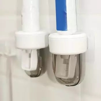 Настенный автоматический выдавливатель зубной пасты, простой в установке, самоклеящийся держатель для хранения зубной пасты белый