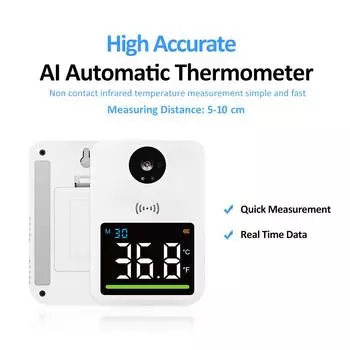 Настенный бесконтактный ИК-термометр с многоязычной голосовой трансляцией по Цельсию/Фаренгейту, автоматическое измерение