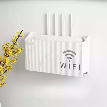 Настенный беспроводной ящик для хранения WiFi с выемкой, полые стеллажи для хранения маршрутизаторов, телевизионные приставки для гостиной, бытовые принадлежности белый