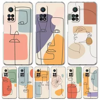 Настенный чехол для телефона с парами цветов и одной линией для Xiaomi Mi 12T 10 12 Lite 11 Ultra 11X 11T Pro Poco X4 X3 NFC F3 M3 M4 5G Poco M3