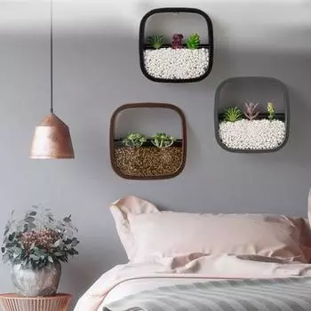 Настенный цветочный горшок «сделай сам», декоративные креативные настенные подвесные цветочные горшки, садовая корзина, инструмент для дома чёрный