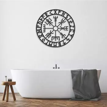 Настенный декор, кулон, символ викингов, прочный скандинавский подвесной металлический орнамент, искусство