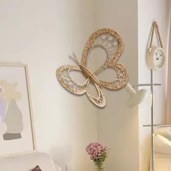 Настенный декор в виде бабочек, гирлянда из ротанга, реквизит для фотосъемки, поделки, подвесной венок