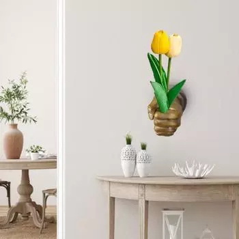 Настенный декоративный держатель для цветов из смолы в форме кулака, ручная скульптура, держатель для растений