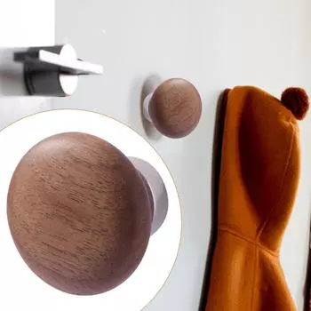 Настенный деревянный крючок для пальто и головных уборов, функциональная вешалка для прихожей Black walnut