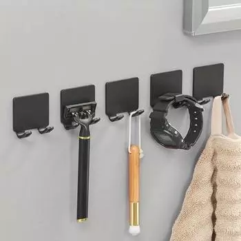 Настенный держатель без проколов - зарядное устройство для мобильного телефона и полка для хранения банных полотенец/халатов, универсальный крючок для стены бронзовый